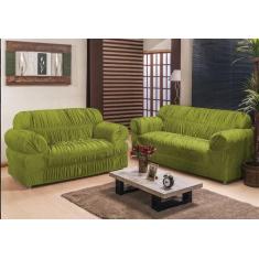 Kit capa para sofá franzida  2 e 3 lugares super king - malha grossa -