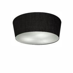 Plafon Cone Md-3003 Cúpula Em Tecido 12/40x35cm Preto - Bivolt