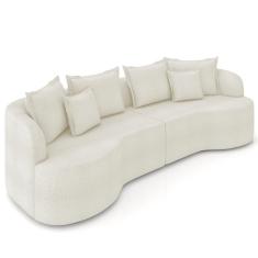 Sofá 4 Lugares 290cm Orgânico Quito Z08 Boucle Areia - Mpozenato