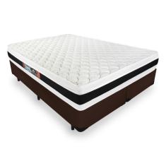 Cama Box Queen + Colchão De Espuma D45 - Castor - Black White Double Face - 158x198x62cm