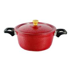 Caçarola Panela de Alumínio Craqueada Alça Baquelite Vermelha 16cm