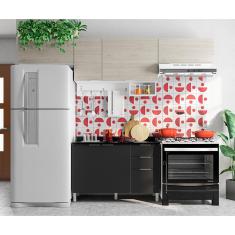 Cozinha Completa Bartira Rubi com 6 Portas, 3 Gavetas e 3 Prateleiras - 280cm de largura