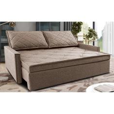 Sofá Sem Caixa Retrátil e Reclinável 1,85m Cama inBox Loft. Linho