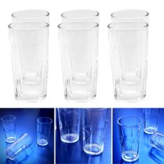 Jogo 6 Copos Água Suco Vidro Conjunto 350ml 14 X 7,5 Cor:Branco