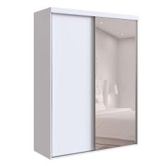 guarda-roupa solteiro com espelho alya 2 pt 2 gv branco