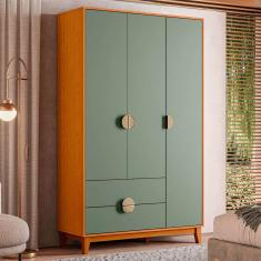 guarda-roupa solteiro ipê 3 pt 2 gv cinamomo e sálvia