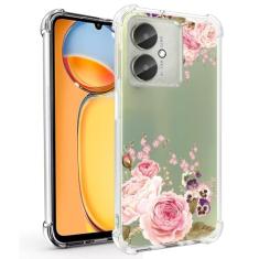 Ueokeird Capa de telefone para Redmi 13C (4G/5G), Capa protetora fina à prova de choque com padrão floral flexível TPU para Xiaomi Redmi