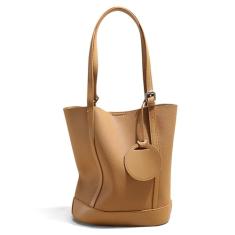 Bolsas femininas de couro genuíno com alça ajustável, Marrom