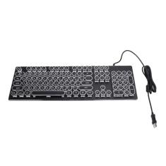 Teclado Mecânico para Jogos, Teclado Com Fio USB Retroiluminado RGB Rainbow de 104 Teclas Com Interruptor Azul Teclado de Computador Compacto e Fino para 7 8 10 XP para OS X