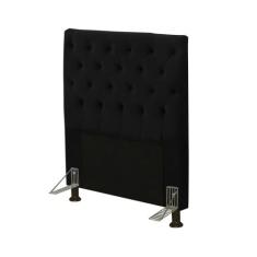 Cabeceira Cama Box Solteiro 90cm Cristal Veludo Preto - JS Móveis, Pre
