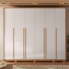 Guarda Roupa Casal com Frisado 6 Portas 6 Gavetas Suburban Gold res_atr_freijo_offwhite
