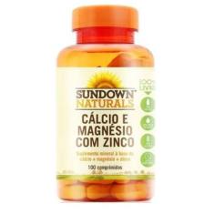 Cálcio e Magnésio com Zinco, 100 Comprimidos, Sundown