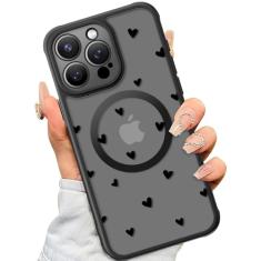 SEXYMOM Capa magnética para iPhone 15 Pro - compatível com carregamento sem fio, capa militar testada contra quedas, lindo design floral para mulheres e meninas, capa de telefone fosca translúcida de