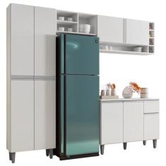 Cozinha Modulada Completa Vanessa 5 Peças 230cm Branco - Abmaza
