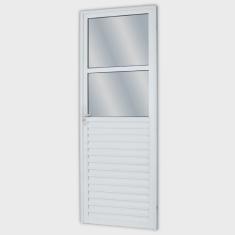 Porta de Alumínio 210x90cm com 2 Vidros Lisos Linha Solida mgm