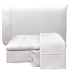 Jogo De Cama Lençol Queen Conforto Percal 300 Fios 4 Peças - Branco