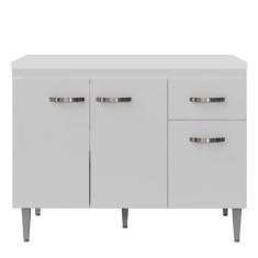 Balcão Pia Gabriela 120cm Branco Com Tampo Mdp - Ajl Móveis Branco