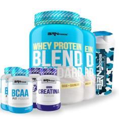 Kit 2x Whey Blend 900g + 2x Premium Creatina 100g + 2x BCAA Fit 100g T