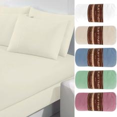 Lençol Queen Basic Rolinho Malha Liso Buettner Branco