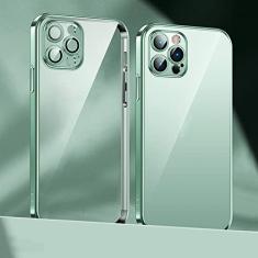 Capa de telefone com revestimento de lente para iPhone 14 11 12 13 Pro Max Mini XS XR 7 8 14 Plus SE 2020 Capa de proteção de câmera de luxo, verde, para iphone 7 (8)