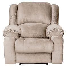 Poltrona do Papai Reclinável Elétrica com Massagem e USB Magnum Veludo Creme - Gran Belo