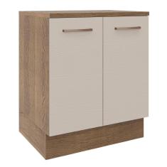 Balcão De Cozinha 70 Cm 2 Portas Agata Madesa Rustic/crema