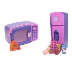 Kit Infantil Geladeira Fogão Caixa Registradora 45 Peças