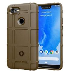 Capa para Google Pixel 3 XL, proteção robusta, material TPU de fibra de carbono, macio antiderrapante macio, anti-impressão digital, capa totalmente protetora para Google Pixel 3 XL