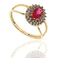Anel de ouro 18k com Pedras - Elegancy Joias, 24