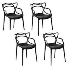 Kit - 4 X Cadeiras Allegra - Preto - UNIVERSAL MIX