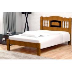 Cama de Casal Bella de Madeira Maciça Angelim Pedra/Tauari - Cor Imbui