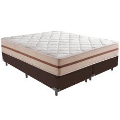 Cama Box Marrom e Colchão Classic 26 cm Molas ensacadas Queen Anjos