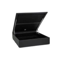 Base Box Baú Blindado Viúva AColchoes Sintético Cinza 49x128x188