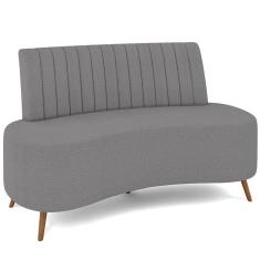 Sofá Chaise Living 2 Lugares 135cm Para Sala Cayman K01 Bouclê Cinza