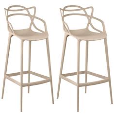 Kit Com 2 Banquetas Aviv Feita Em Polipropileno Fratini Fendi