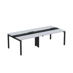 Mesa De Plataforma Dupla Para 4 Pessoas Corporativa 130x120-4p Pdc13-12-4p Cinza-preto