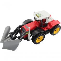 Brinquedo Trator Escavadeira Miniatura Articulado Vermelho Fricção 26cm