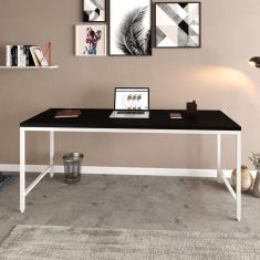 Escrivaninha 180cm Estilo Industrial Diretor Active Yescasa Preto ônix / Est.branca