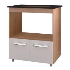 Balcão Para Cooktop 5 Bocas Com 2 Portas Elisa Savana/off White - Moblis