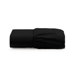 Lençol Cintilante Queen Percal 180 Fios 100% Algodão Com Elástico - Preto