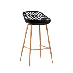 Banqueta Alta Polipropileno E Aço Mônaco Fratini Preto