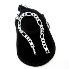 Pulseira Masculina 23cm 7mm Largura Folheada Prata PL202 - Wnbijouteri