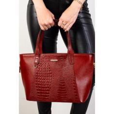 Bolsa feminina de couro croco Audrey-Feminino
