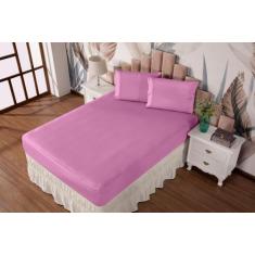 Jogo De Lençol 3 Peças Queen Com Elastico Malha Gel LISA Varias Cores 