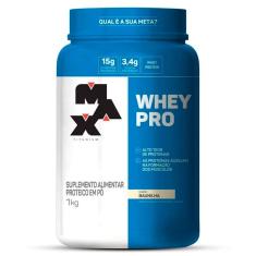 Whey PRO Max Titanium Whey Protein e BCAA Sabor Baunilha 1Kg