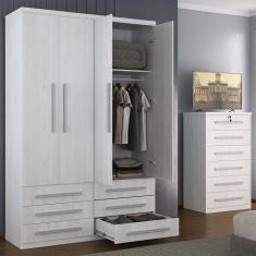 Guarda-Roupa 4 Portas 6 Gavetas Modular 1304 Ilan Carvalho - Móveis Il