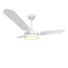 Ventilador de teto valen com led 18w motor grande ventex, Branco, Bran