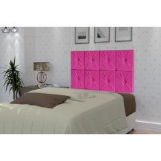 Painel De Cama Box Botão Solteiro 0,90 Elegance Cor Pink - Comprar Móv