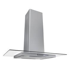 Coifa Ilha 90cm Vidro Reto Nardelli Inox