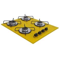 Fogão Cooktop Classic 4 Bocas Ultra Chama Amarelo - Chama Lar, Bivolt